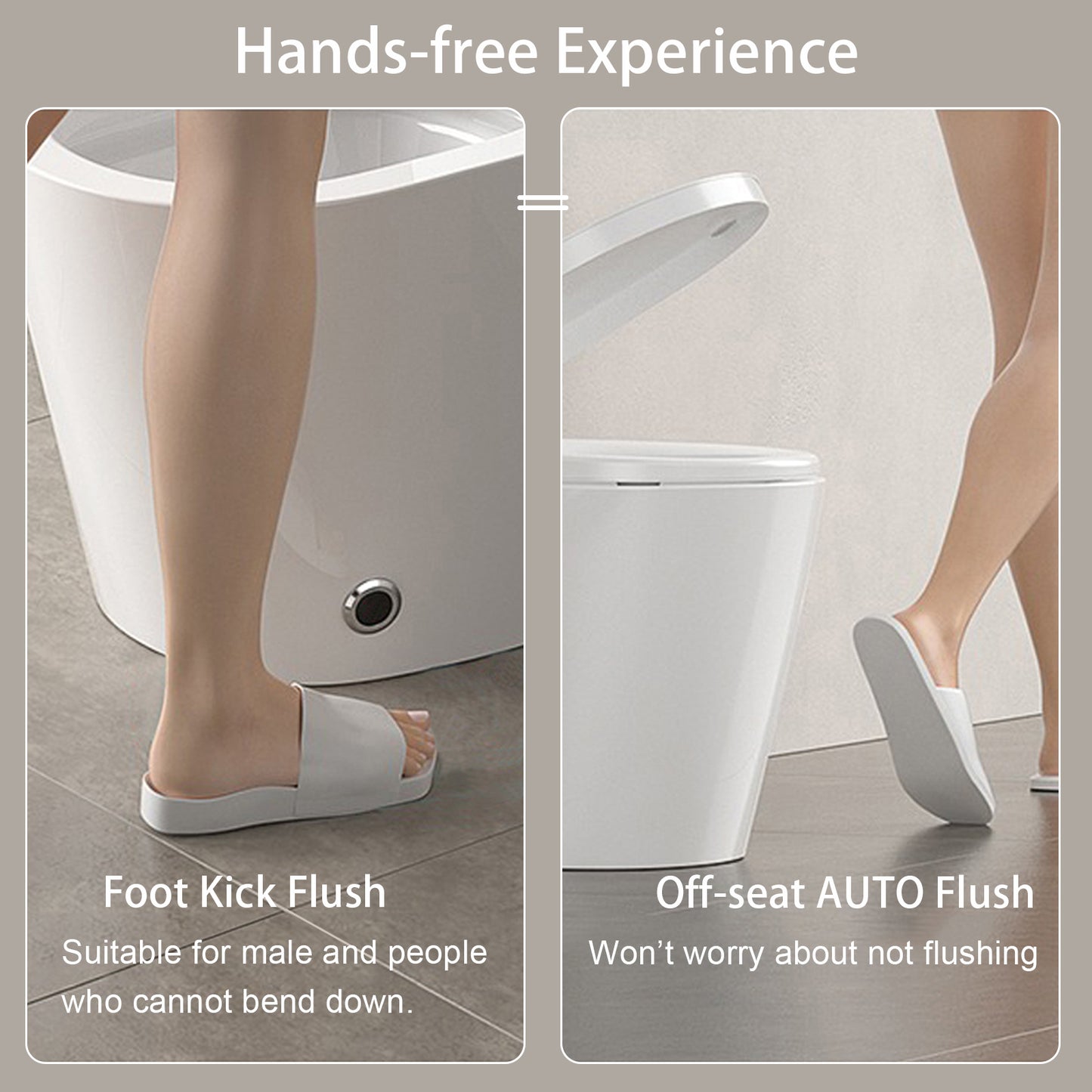 Clean, Efficient, State of the Art Tech, Smart Toilet with Heating, Bidet Seat, Portable Toilet with Automatic Opening and Closing, 1.28GPF Water Tank Free Toilet, White
