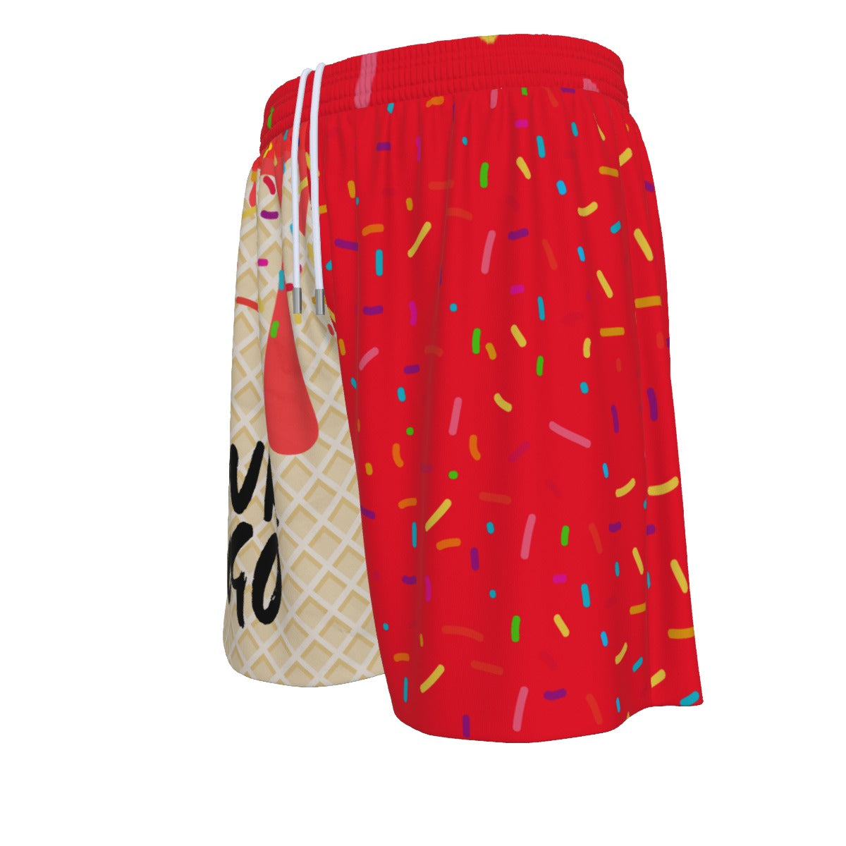 Custom Your Logo Ice Cream Drip Cherry Men's Mesh Shorts