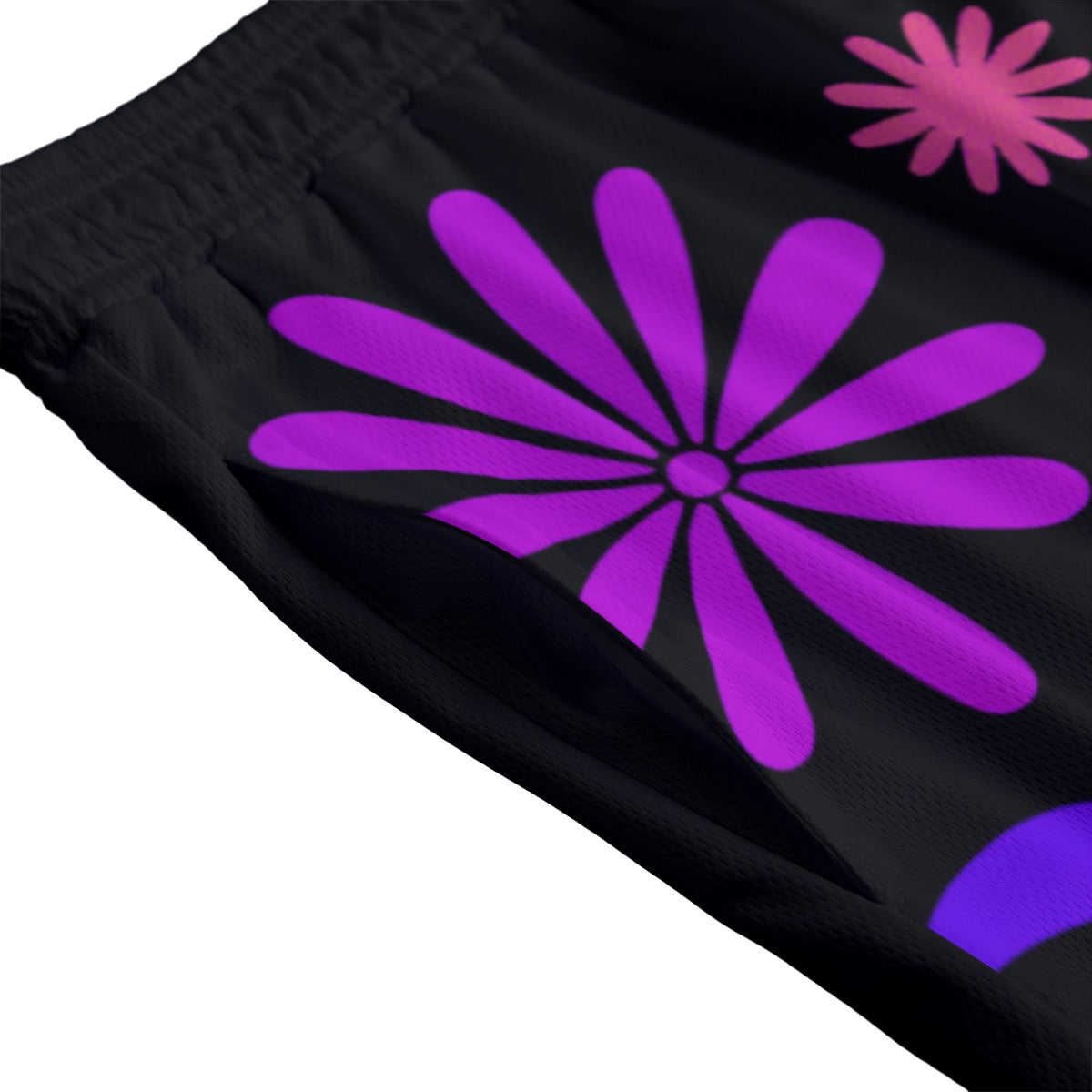 Neon Violet Palm Court Men’s Mesh Sports Shorts – Tropical Basketball Vibes Men's Mesh Shorts