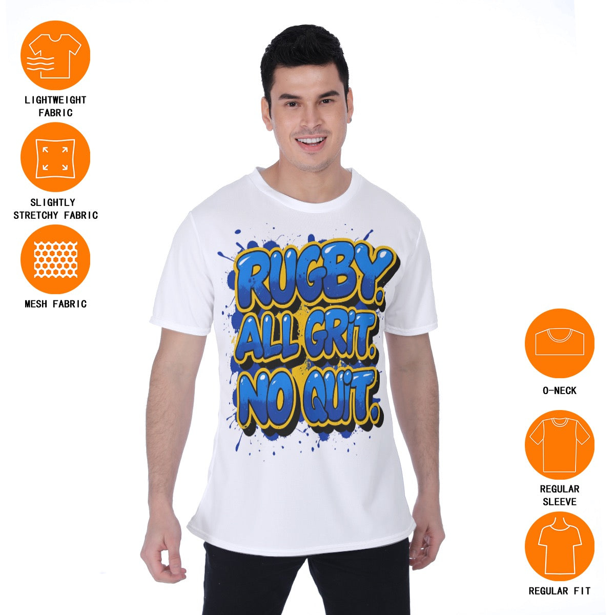 Rugby All Grit No Quit Sports Men's T-shirt | Birdseye