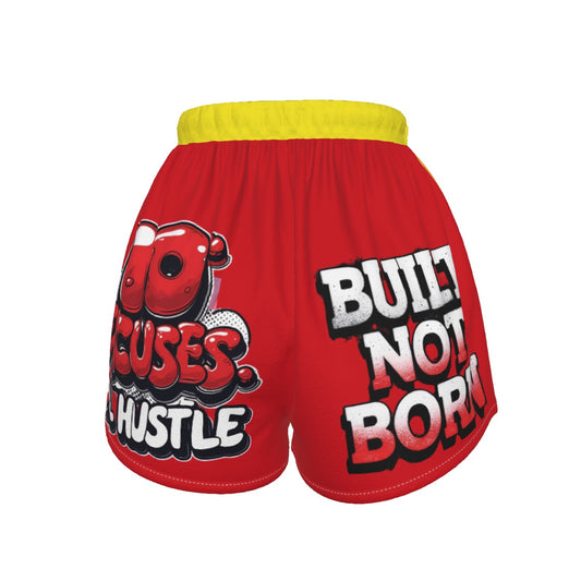 Eat Sleep Ball Repeat Women’s Basketball Shorts Athletic Shorts – Built Not Born No Excuses All Hustle Sportswear | Motivational Basketball Training Shorts for Women & Teens, Girls | Eat Sleep Ball Repeat Greatness No excuses All Hustle Built Not Born
