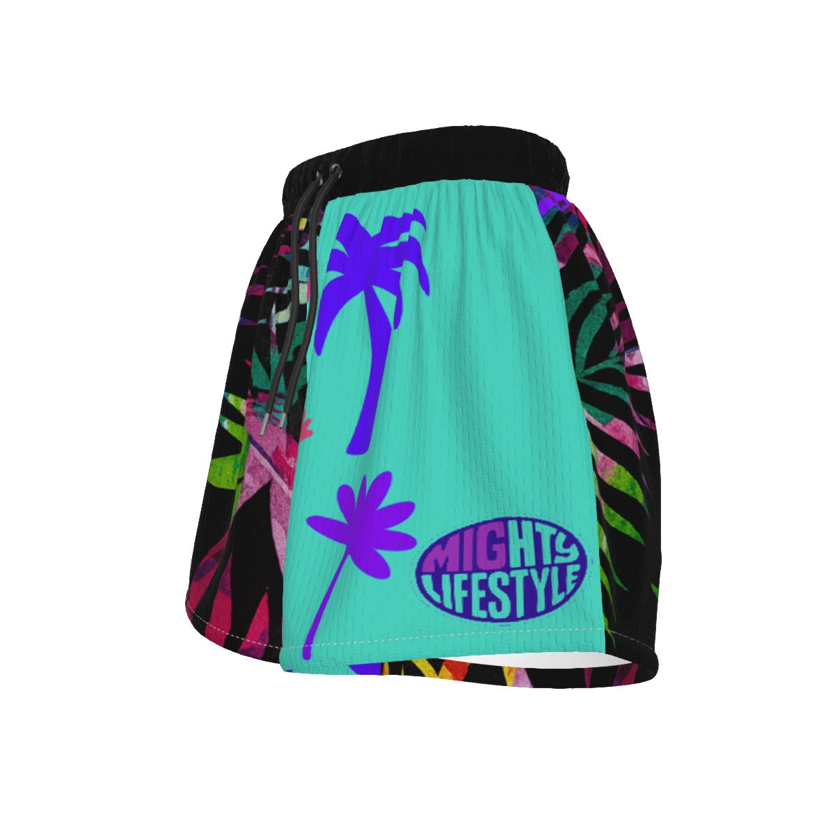 Hawaiian and Palm Leaves Basketball Shorts Women's Sports Shorts | Tropical Hawaiian Palm Leaves Basketball Shorts for Women & Teens – Colorful Sportswear
