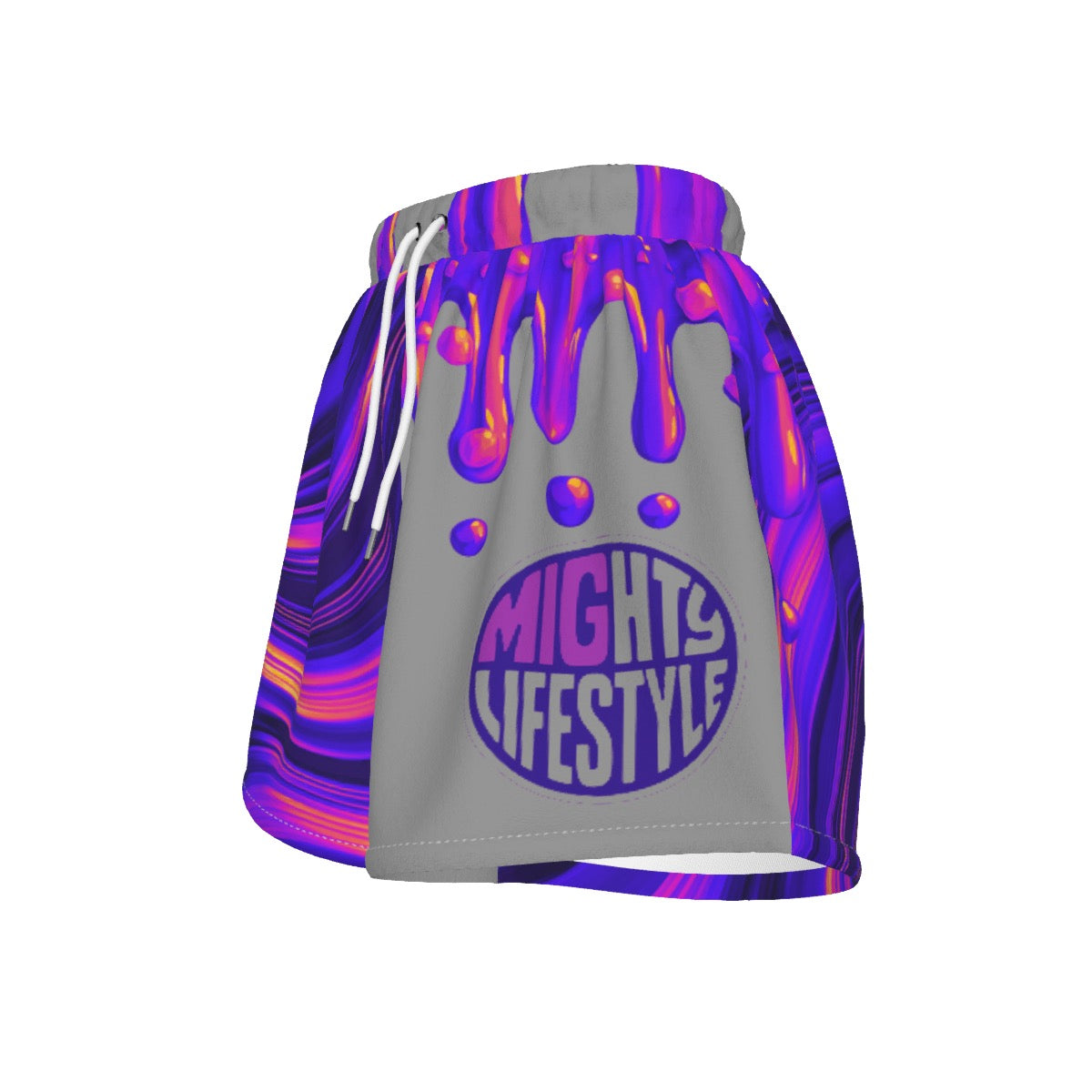 Purple Wave Drip Women's Athletic Sports Shorts
