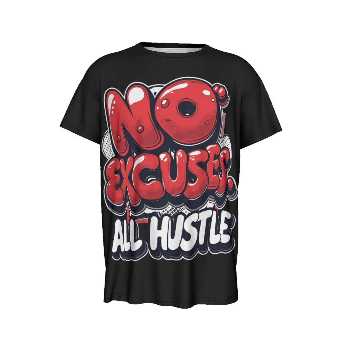 No Excuses All Hustle Motivational Sports Shirt Short Sleeve T-Shirt | Motivational Workout Shirt