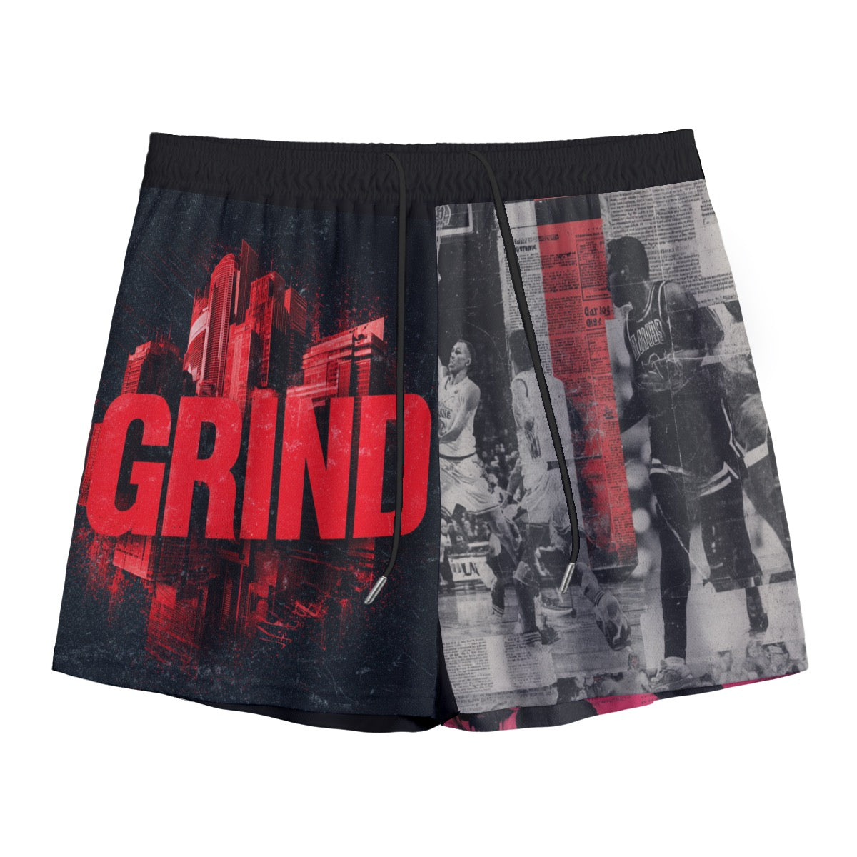 Grind Newpaper Culture Basketball Shorts Men's Mesh Shorts