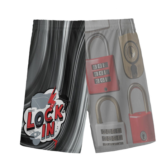 Locked In Black Print Men's Sports Short | Basketball Shorts