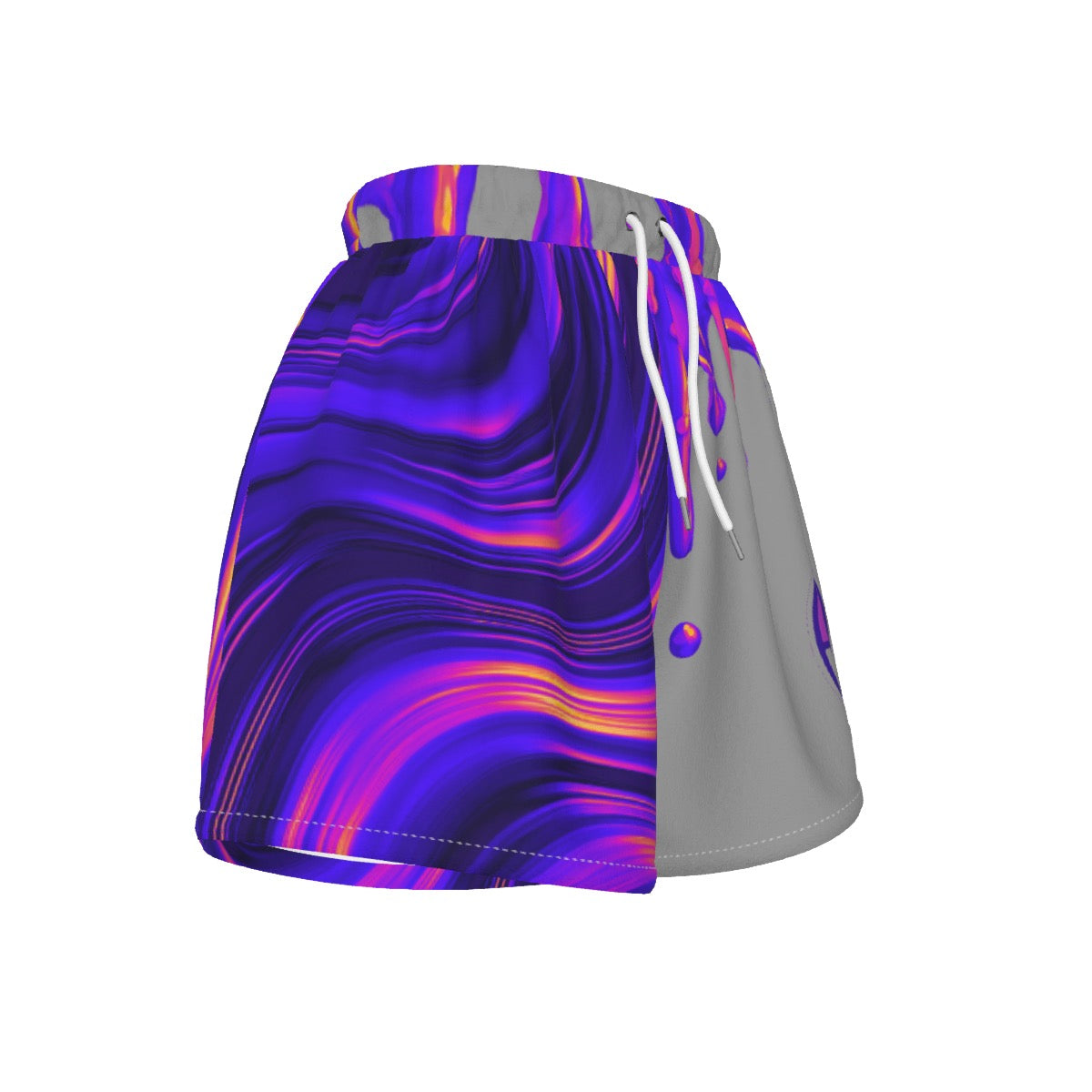 Purple Wave Drip Women's Athletic Sports Shorts