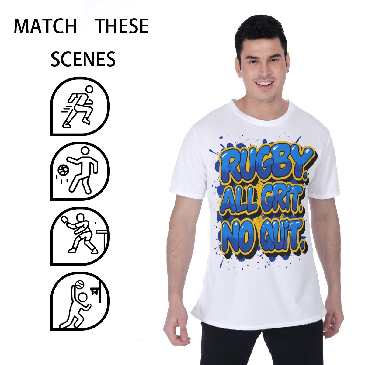 Rugby All Grit No Quit Sports Men's T-shirt | Birdseye