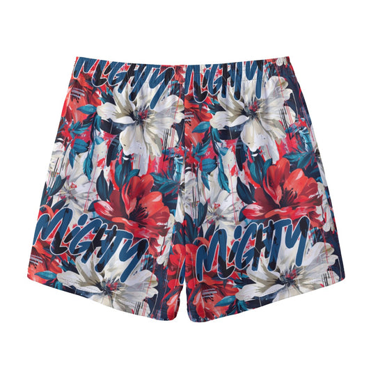 Floral Blue Mighty Print Basketball Shorts with Pockets – Breathable Gym & Training Shorts, Unisex Athletic Streetwear