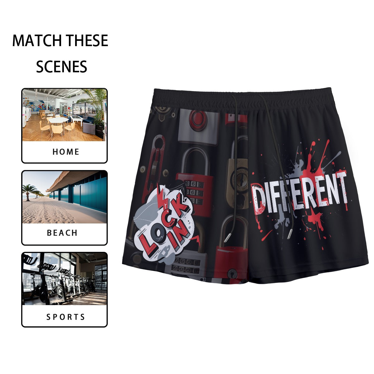 Lock In Different Grind Men's Mesh Sports Shorts for Basketball, Soccer, Rugby, Tennis, and Gym | Lock In. Stand Out. Grind Hard.
Men’s Mesh Sports Shorts for Basketball, Soccer, Rugby, Tennis & Gym