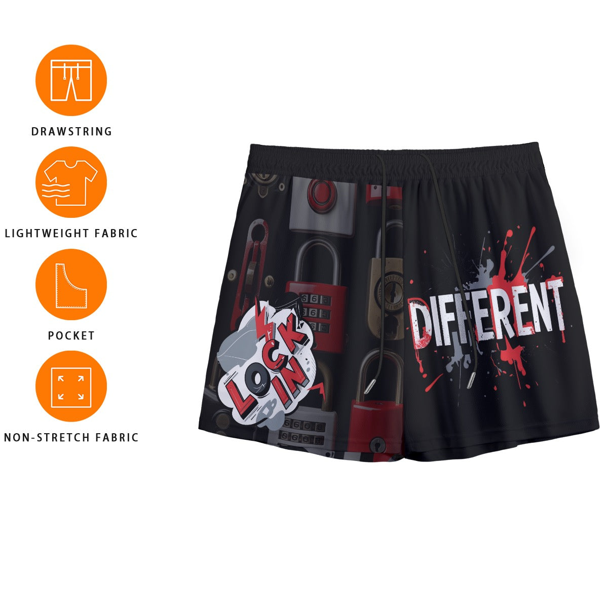 Lock In Different Grind Men's Mesh Sports Shorts for Basketball, Soccer, Rugby, Tennis, and Gym | Lock In. Stand Out. Grind Hard.
Men’s Mesh Sports Shorts for Basketball, Soccer, Rugby, Tennis & Gym