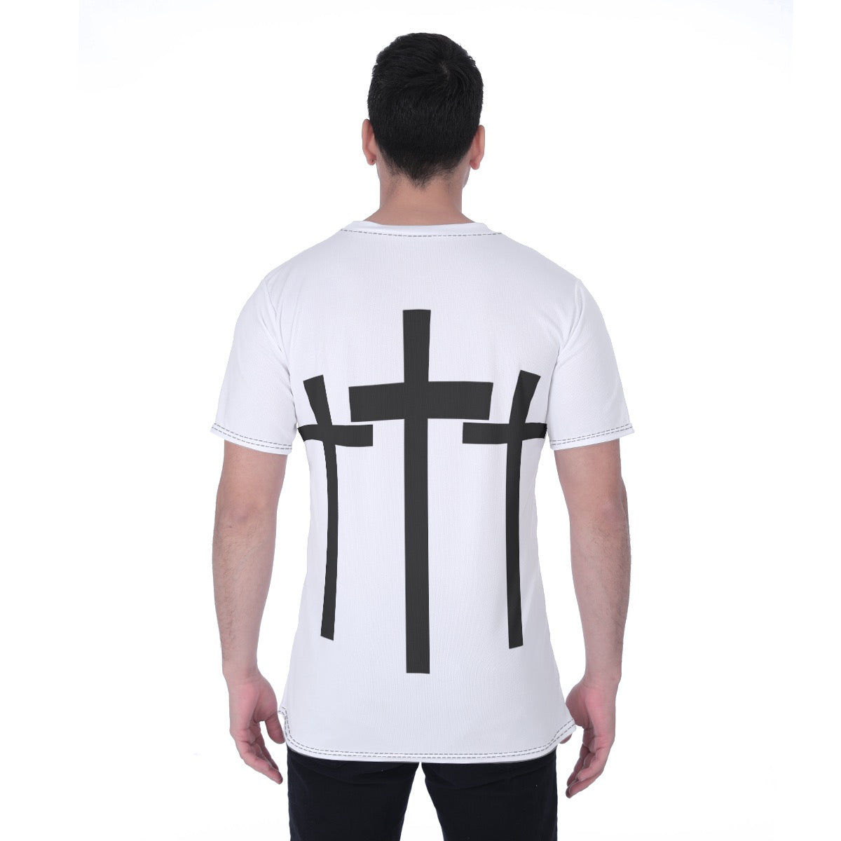 ML Bold Triple Cross Three Cross All-Over Print Men's T-shirt | Birdseye | Christian shirts for men, Christian shirts for women, casual trendy Christian shirts, faith based graphic tees, Christian apparel for everyday wear, inspirational scripture shirts