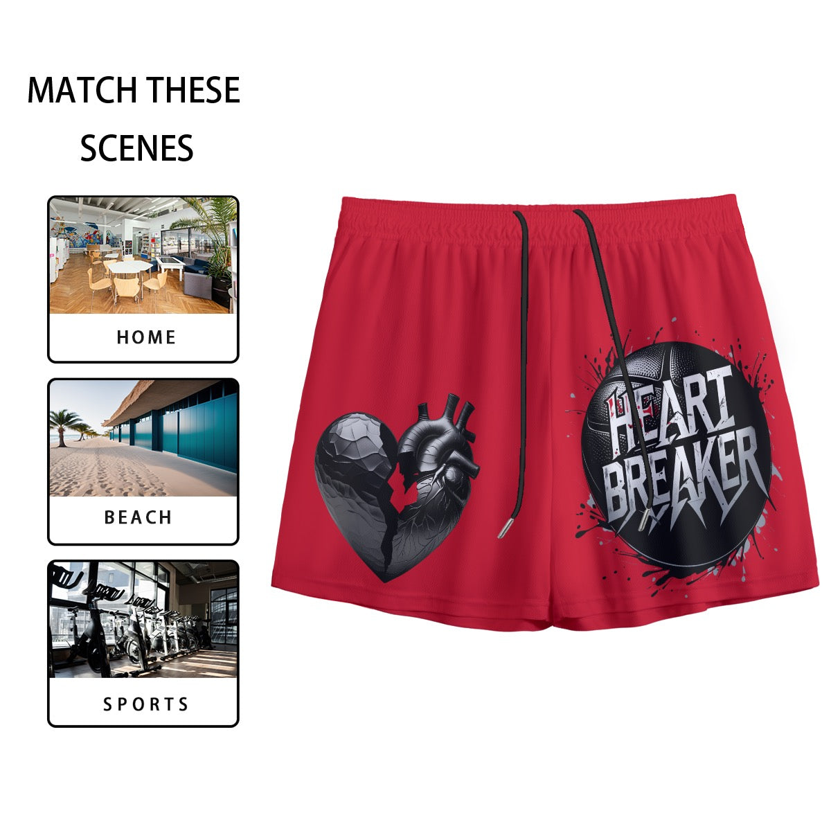 Heart Breaker Men's Mesh Shorts