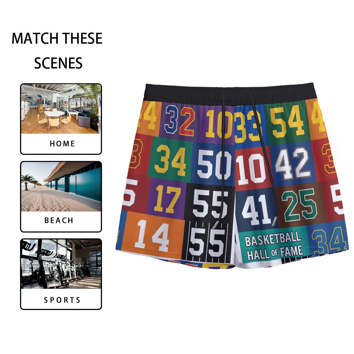 Basketball Jersey Number Mesh Shorts for Men – Multi-Color Sports & Streetwear | Basketball Jersey Number Men's Athletic Mesh Shorts