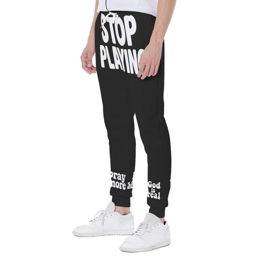 Stop Playing Pray More God is Real Yeshua is Real Chosen. Christian Apparel Men’s Sweatpants | Christian sweatpants, Christian gym pants, scripture joggers, Christian workout pants, faith inspired sweatpants, Christian lounge pants, gym pants with Christi