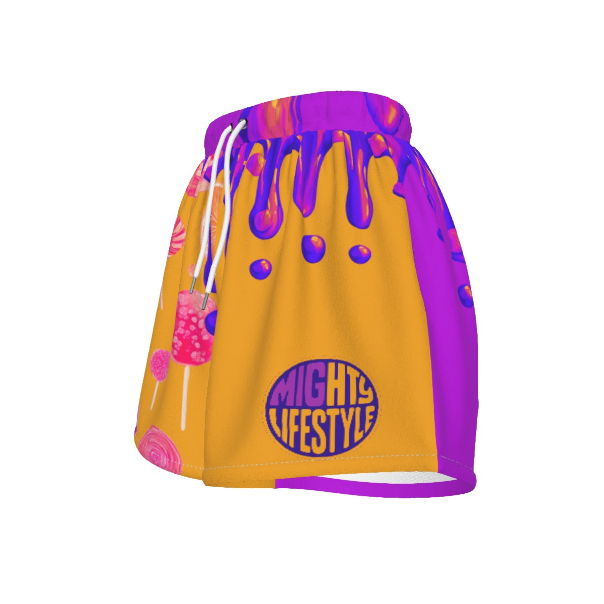 Lollipop Candy Drip Sports Shorts for Teens and Women | Women's Sports Shorts