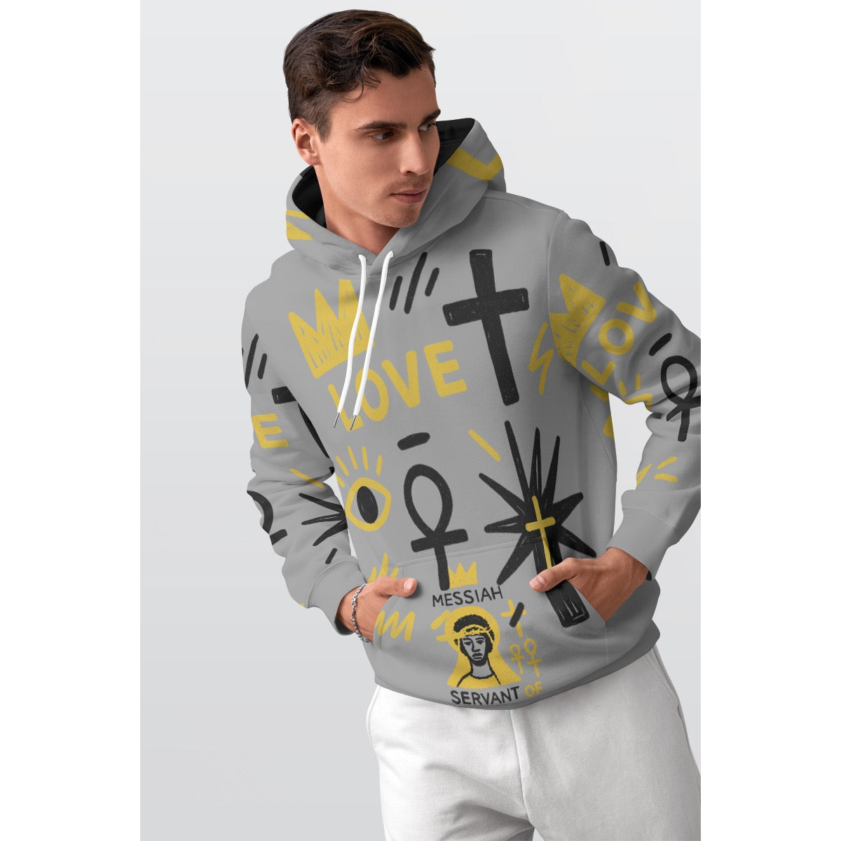 Messiah Servant of God Faith Based Love Hoodie Christian Hoodie Christian Apparel Men's Thicken Pullover Hoodie