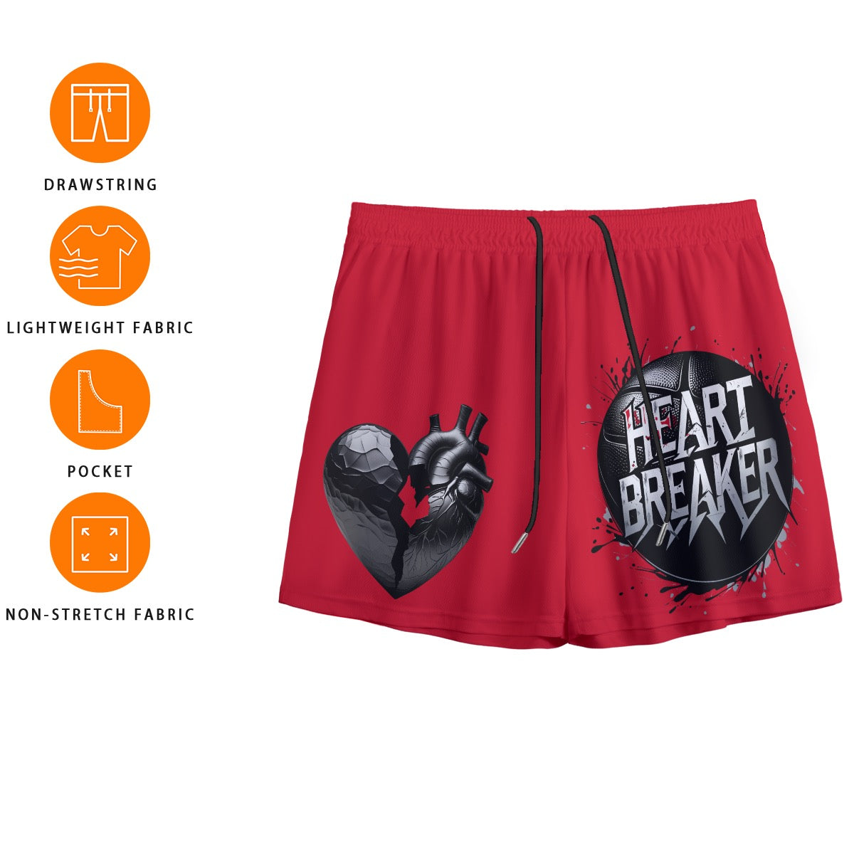 Heart Breaker Men's Mesh Shorts