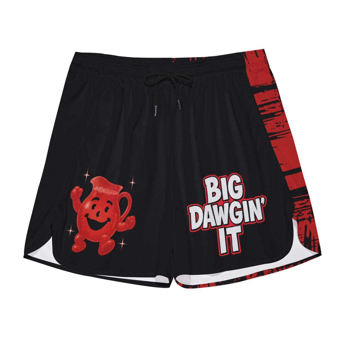 Big Dawgin’ It Mr Koolaid Graphic Men's Side Split Running Sport Shorts