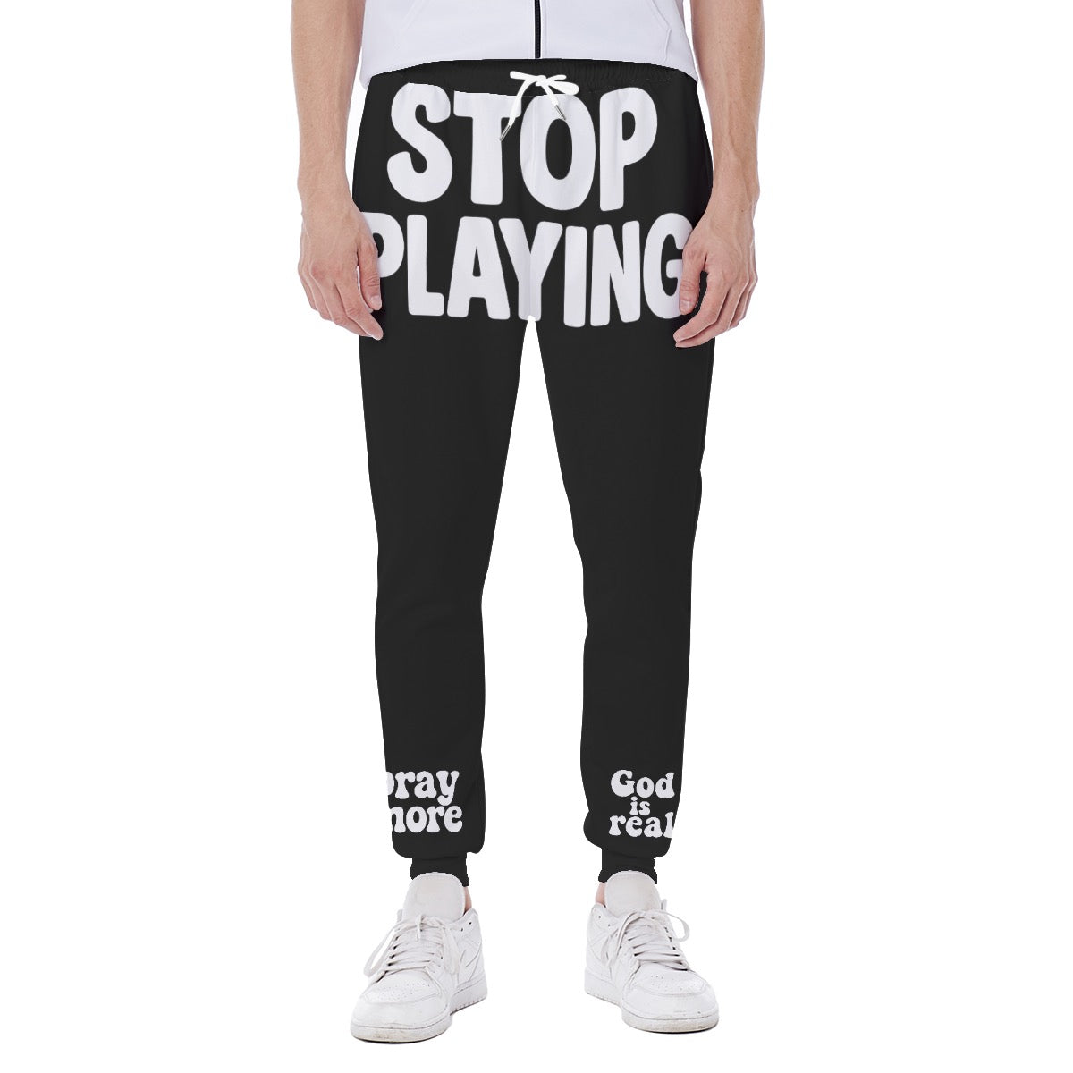 Stop Playing Pray More God is Real Yeshua is Real Chosen. Christian Apparel Men’s Sweatpants
