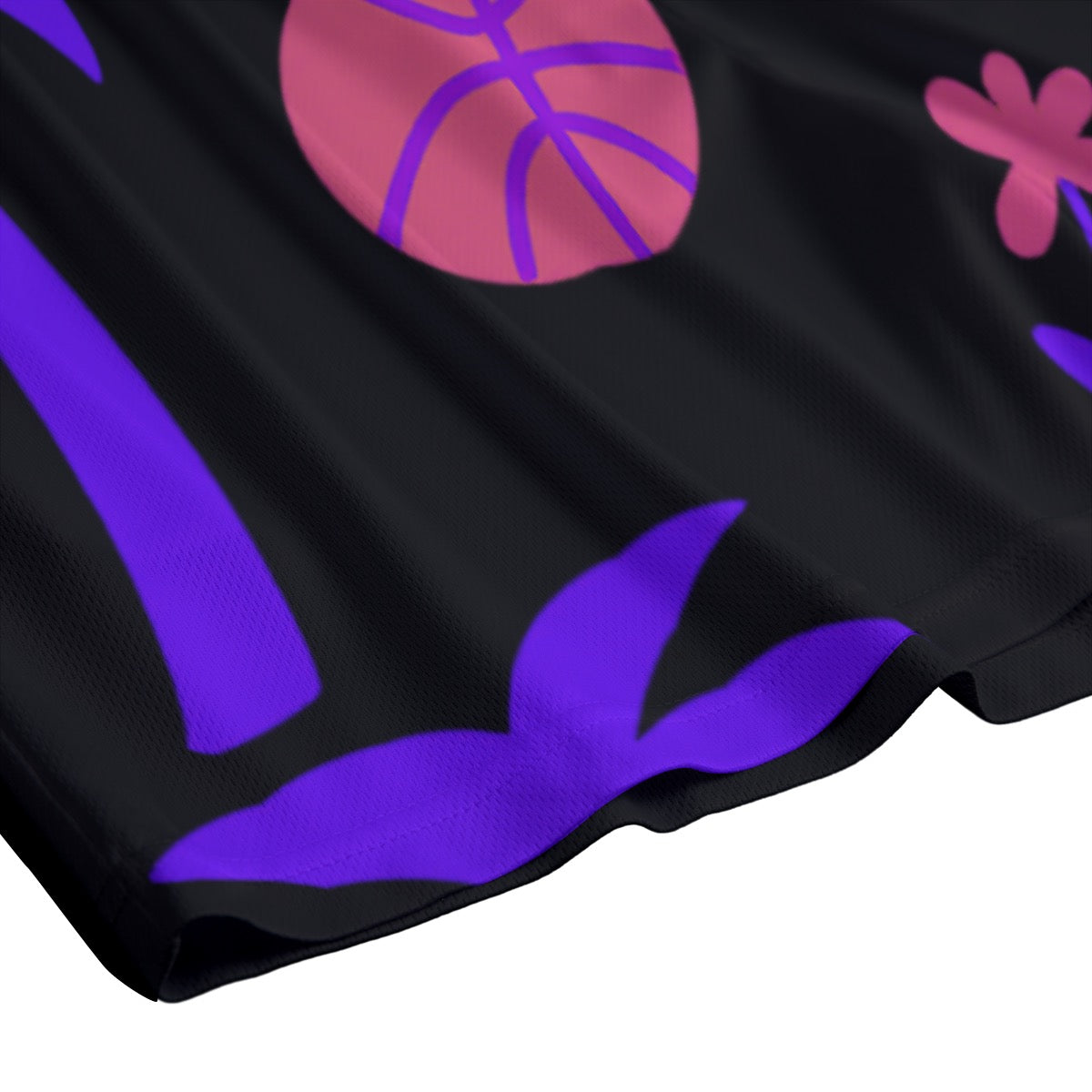 Neon Violet Palm Court Men’s Mesh Sports Shorts – Tropical Basketball Vibes Men's Mesh Shorts