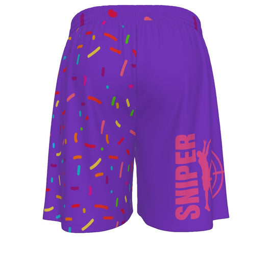 Custom Grape Ice Cream Drip Basketball Shorts – Personalized Men’s Mesh Athletic Shorts | Add Your Logo or Nickname | Purple Sports Shorts for Teams, Gym, and Streetwear