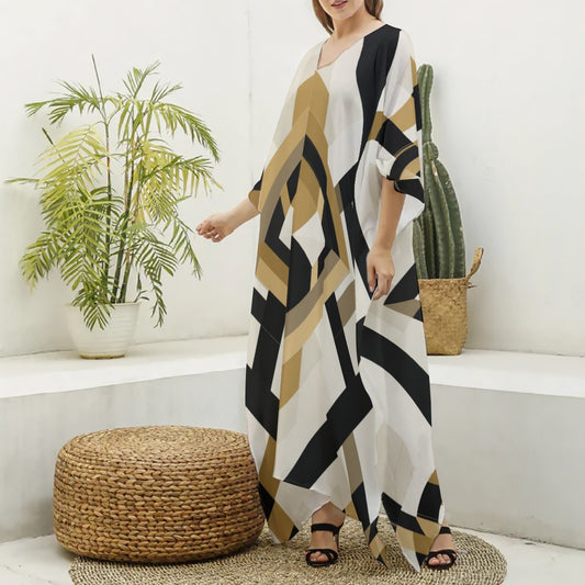 Zahara Drift Muumuu – Women’s Luxury Moo Moo Kaftan Dress, Silky V-Neck Beach & Lounge Maxi
Silk V-neck Kaftan Robe