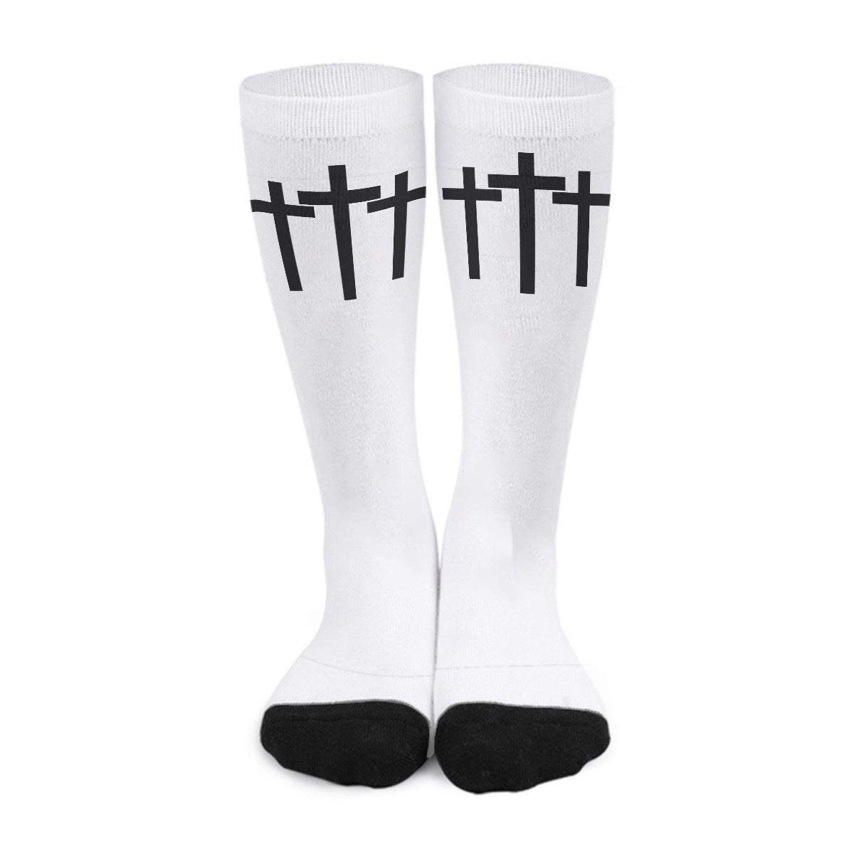 Triple Cross Faith Based Mighty Lifestyle Long Unisex Sports Socks – Comfortable, Inspirational Performance Wear for