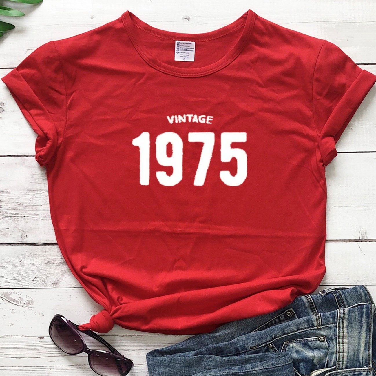 1975 Shirt | T-shirt VINTAGE 1975 Men's and Women's Letters European and American Street Short Sleeves - Mighty Lifestyle