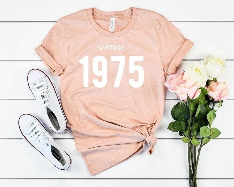 1975 Shirt | T-shirt VINTAGE 1975 Men's and Women's Letters European and American Street Short Sleeves - Mighty Lifestyle