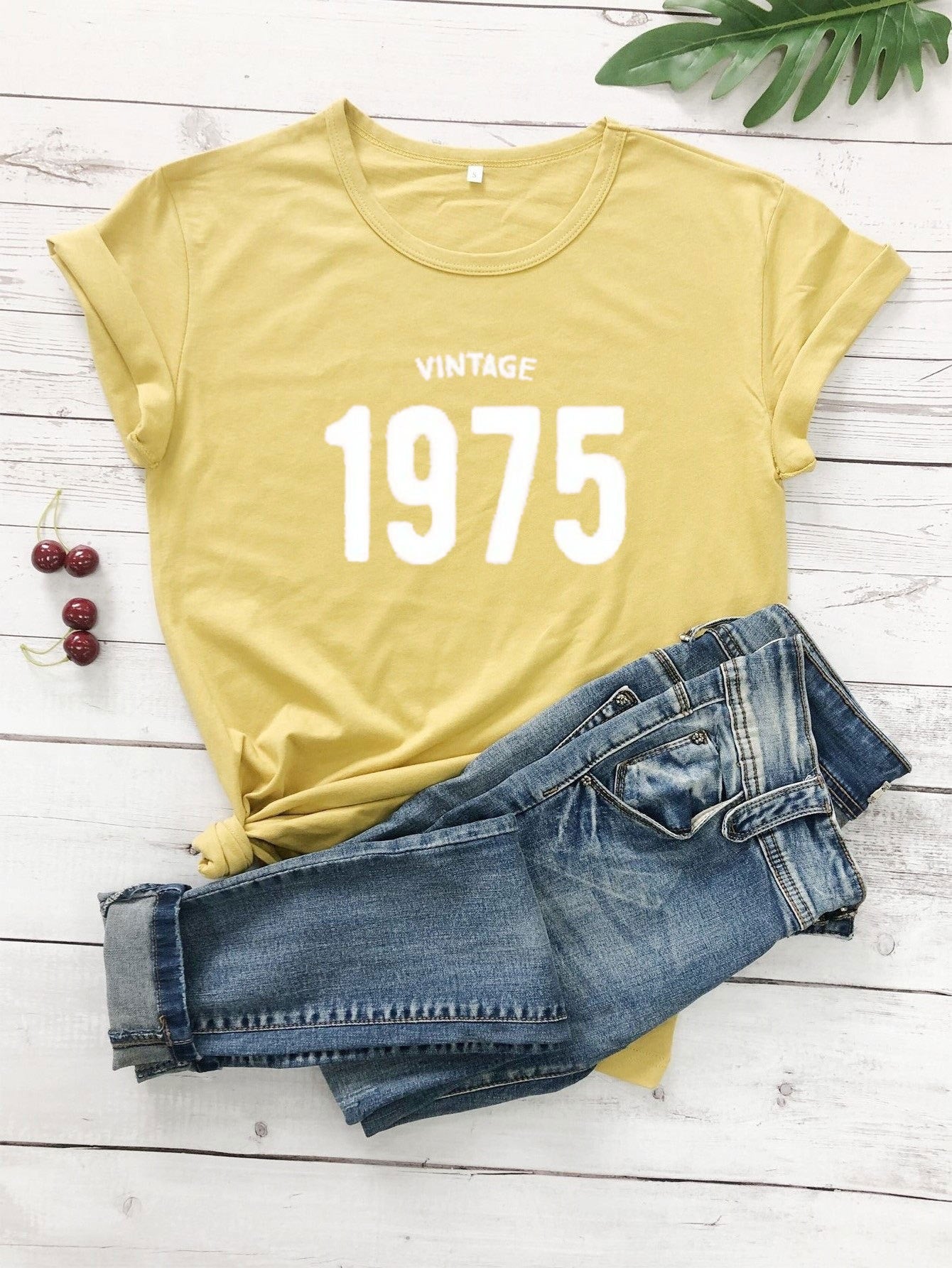 1975 Shirt | T-shirt VINTAGE 1975 Men's and Women's Letters European and American Street Short Sleeves - Mighty Lifestyle