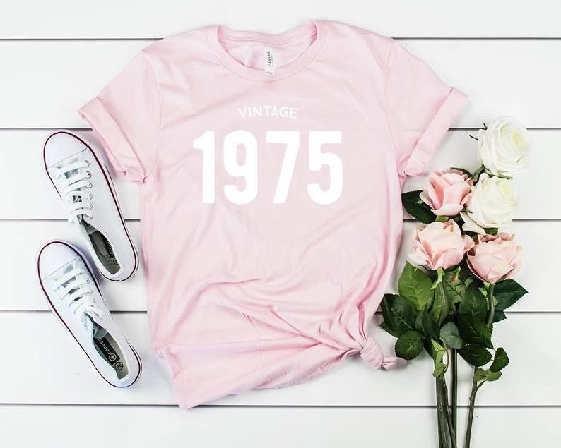 1975 Shirt | T-shirt VINTAGE 1975 Men's and Women's Letters European and American Street Short Sleeves - Mighty Lifestyle