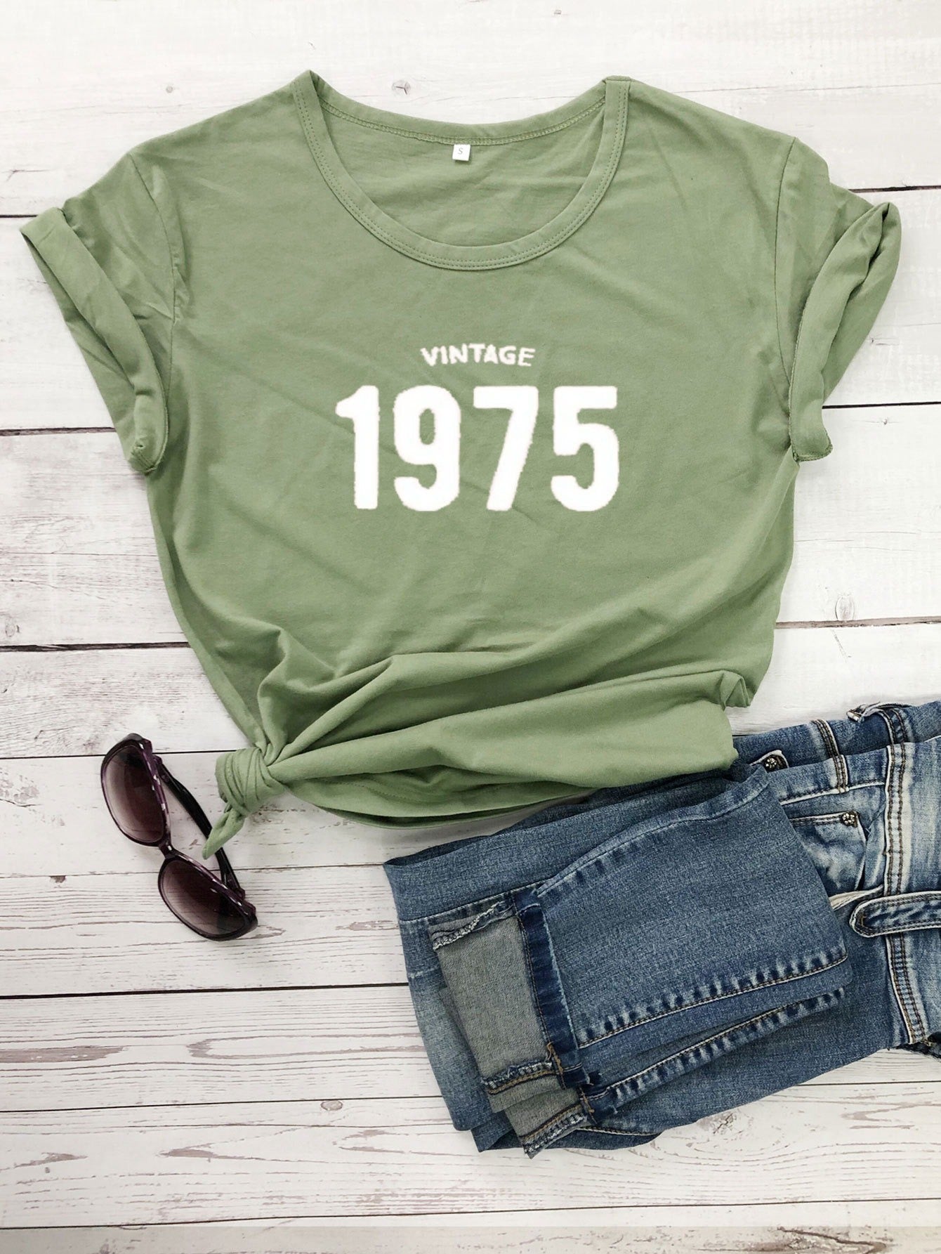 1975 Shirt | T-shirt VINTAGE 1975 Men's and Women's Letters European and American Street Short Sleeves - Mighty Lifestyle