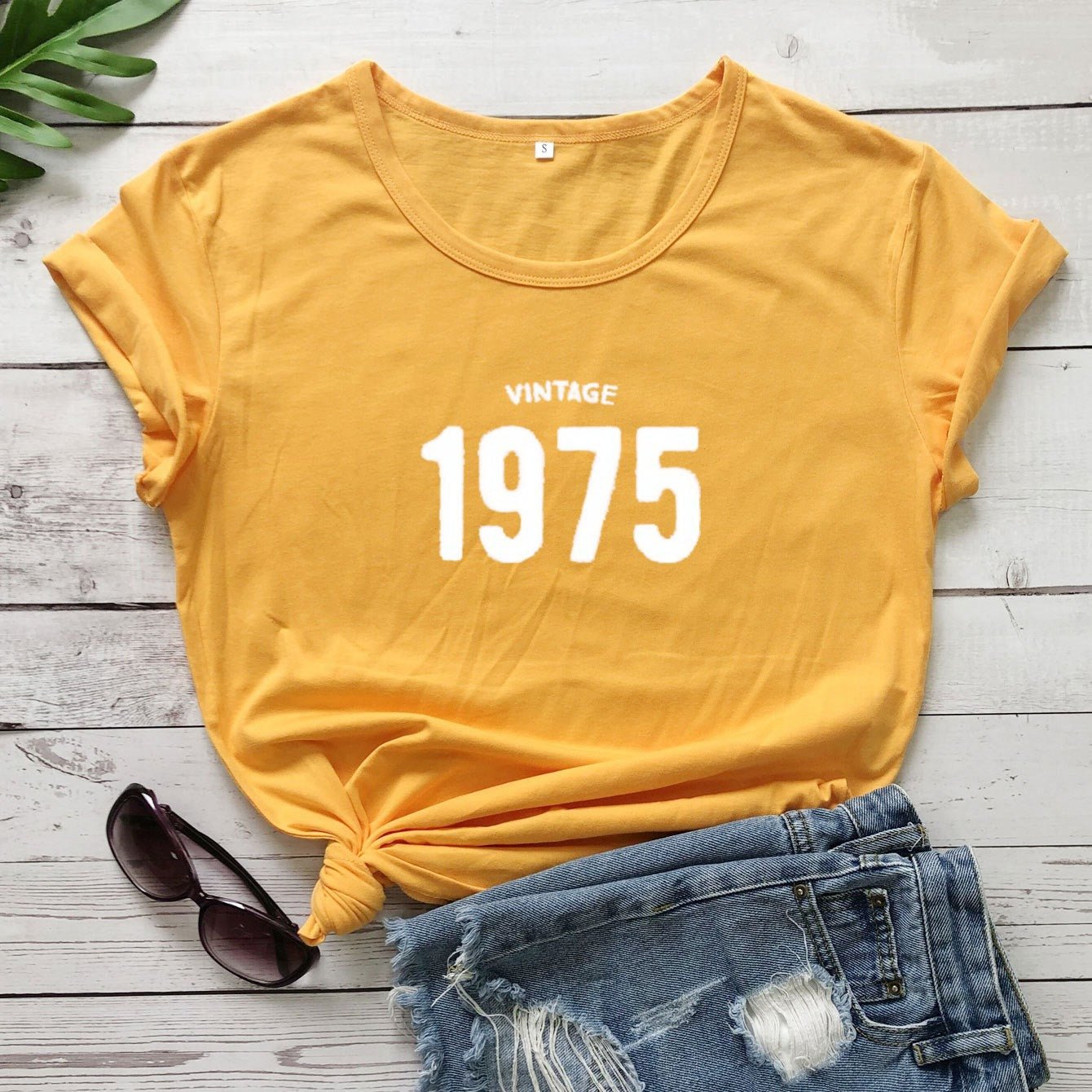 1975 Shirt | T-shirt VINTAGE 1975 Men's and Women's Letters European and American Street Short Sleeves - Mighty Lifestyle