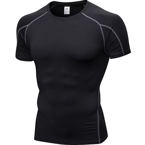 Men’s Quick-Dry Compression Sport Shirt – Running, Fitness, Soccer, Basketball & Gym Jersey