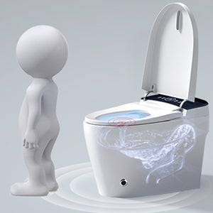 Clean, Efficient, State of the Art Tech, Smart Toilet with Heating, Bidet Seat, Portable Toilet with Automatic Opening and Closing, 1.28GPF Water Tank Free Toilet, White