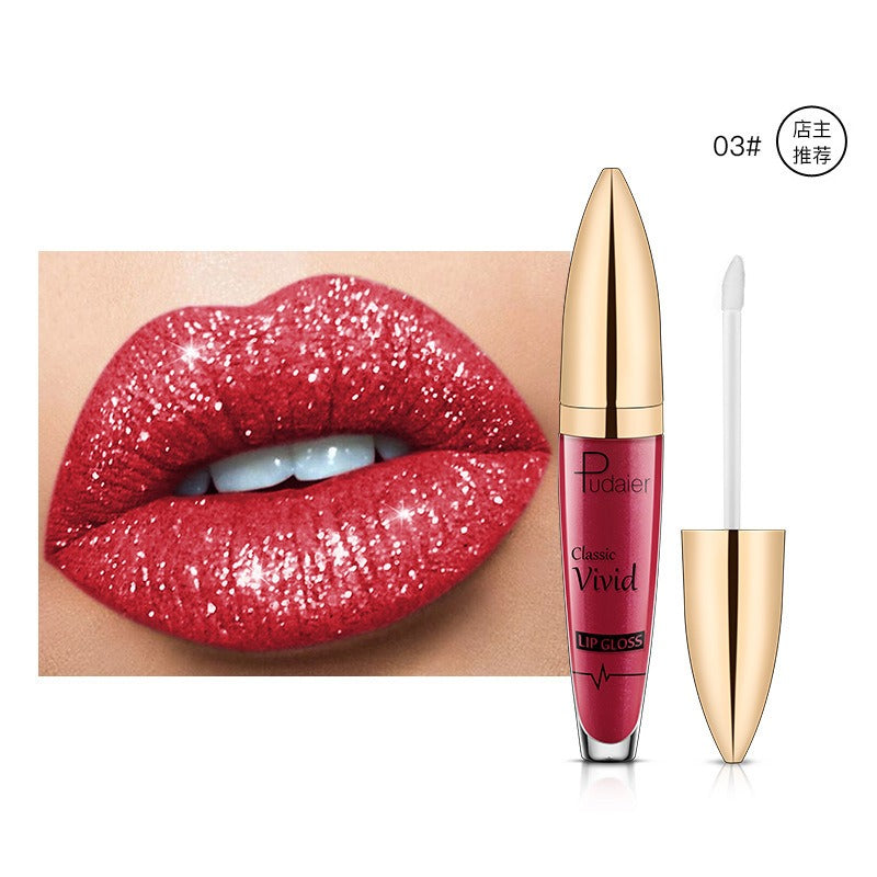 Lucky Lucy Lips | 18 Colors Shiny Lip Gloss for Women Long Lasting Matte Glitter Liquid Lipstick Diamond Shiny Lip Gloss Waterproof Lip Makeup