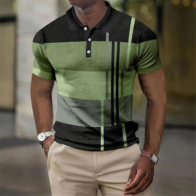 The Brandon Shirt | Neutral Shirt | Fashion Men's Polo Shirt Fashion Casual Men's Short Sleeve 3D Printing Button Golf Sweatshirt