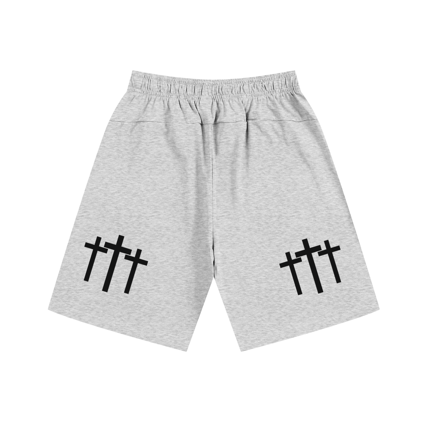 Three Cross Praying Hands Triple Cross Faith Based Shorts Essential Heavyweight Cotton Shorts