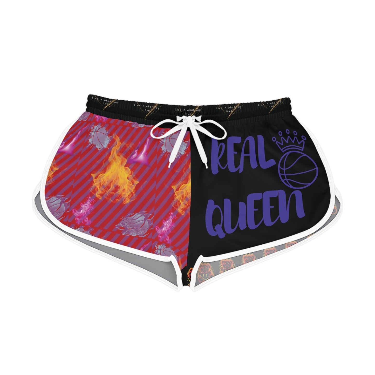 Mighty Lifestyle Flames Fiery Bear Basketball Sports Shorts NCAA WBB WNBA Women's Sports Shorts