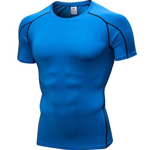 Men’s Quick-Dry Compression Sport Shirt – Running, Fitness, Soccer, Basketball & Gym Jersey