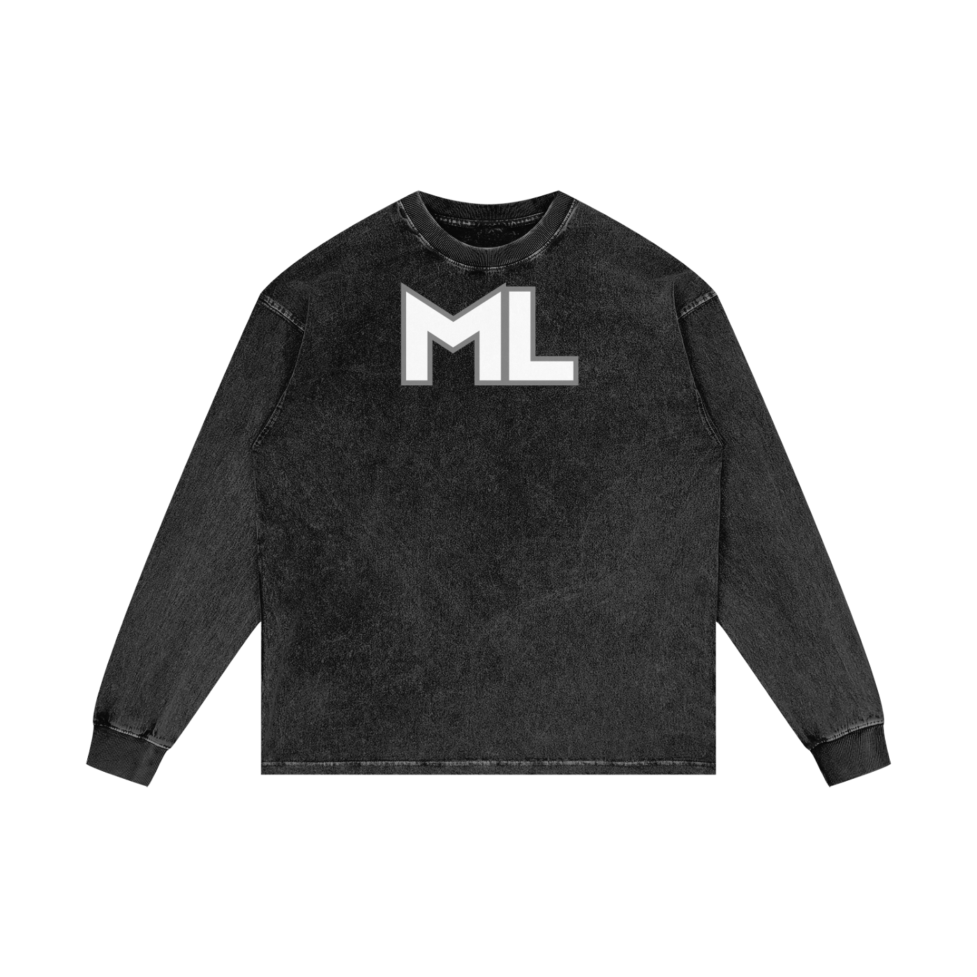 ML Faith-Based Oversized Washed Long Sleeve Shirt – Unisex 100% Cotton Christian Streetwear for Spring & Fall