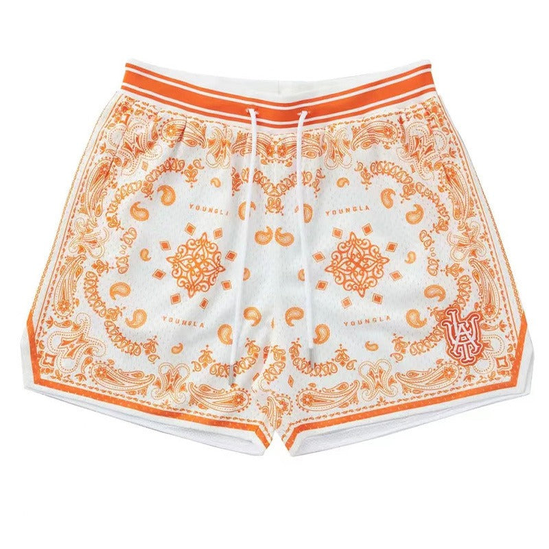 ML Basketball Shorts Quick Dry | Quick drying Paisley breathable running fitness basketball shorts