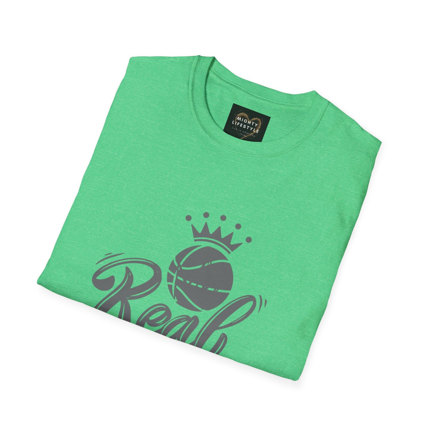 Real King (White) Shirt | Basketball Shirt | Sports Shirt | Baller Shirt | Mighty Lifestyle | Softstyle T-Shirt