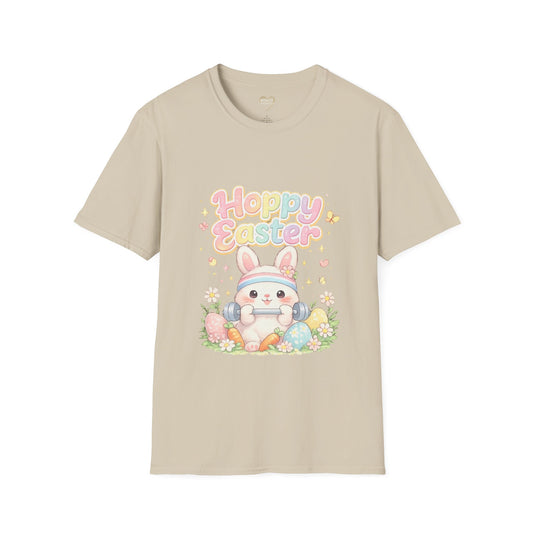 Happy Easter Bunny Graphic Tee – Cute Pastel Easter Shirt for Women, Spring Holiday Outfit, Easter Egg Hunt Shirt