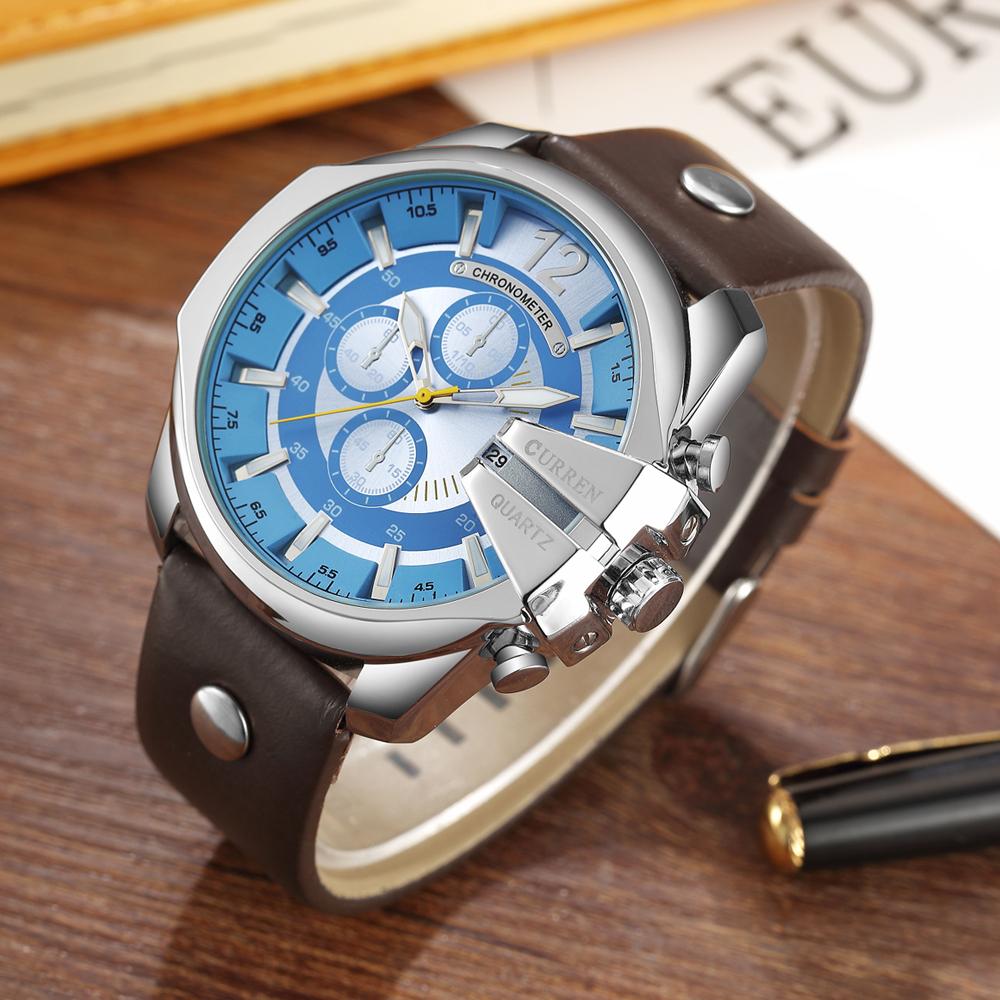 CURREN Men Quartz Watches | CURREN Men’s Luxury Quartz Watch – Leather Band Chronograph Style Wristwatch, Waterproof Fashion Timepiece for Casual & Business Wear