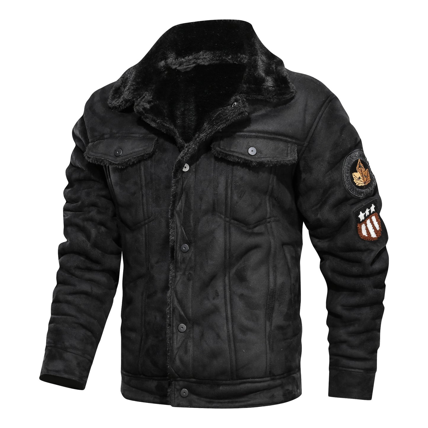 ML Men’s Thick Warm Fleece Leather Jacket Coat Men Winter Outwear Casual Military Bomber Motor Biker Leather Jackets Men