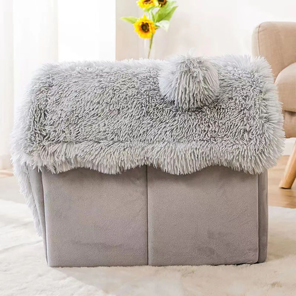 Pet Nest | Bunny Nest | Cat Dog Nest Warm in Winter All Seasons Common Small House Pet Nest Villa Online Red Nest