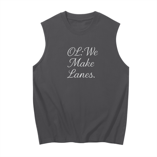 Offensive Lineman Football Sleeveless Tank Top – We Make Lanes OL Shirt for Men | Football Gym & Training Tee - Athletes
