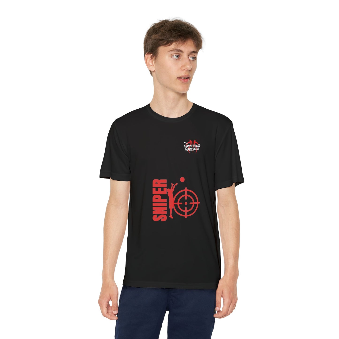 Youth Sniper Basketball Competitor Performance Tee - Perfect for Young Athletes!